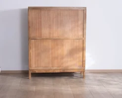 New Buffet haut 2 portes coulissantes en manguier massif "Aruna" style chaleureux Rangement|Buffet Et Bahut
