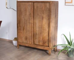 New Buffet haut 2 portes coulissantes en manguier massif 