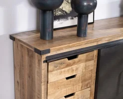 New Buffet métal et bois 200cm portes coulissantes 