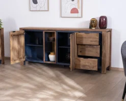 Outlet Buffet multi-rangements avec étagères en verre