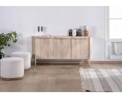Online Buffet 3 portes 175cm en manguier massif côtés arrondis 