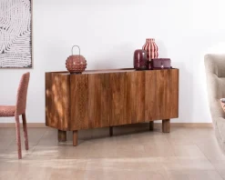 Best Buffet 3 portes 170 cm en manguier massif "Malaké" design organique contemporain Buffet Et Bahut
