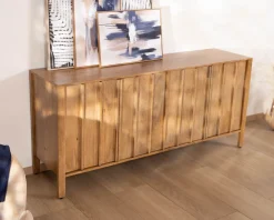 Online Buffet 4 portes esprit zen en manguier massif naturel 4 portes « Sicaly » 180 cm Buffet Et Bahut