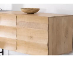 Buffet 3 portes japandi bicolore bois et métal