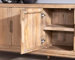 Clearance Buffet 4 portes style Japandi en manguier massif