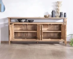 Clearance Buffet 4 portes style Japandi en manguier massif