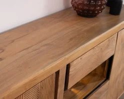 Sale Buffet ultra contemporain avec niche éclairage LED "Lumino" Buffet Et Bahut