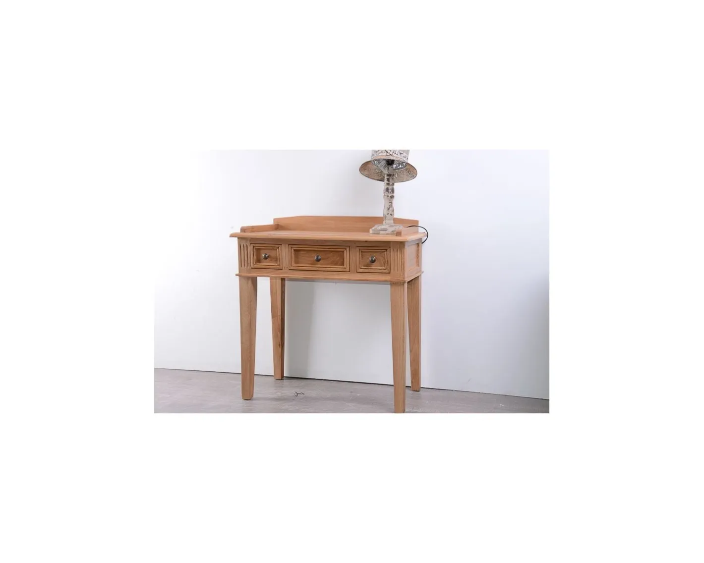 Hot Bureau chêne massif 3 tiroirs "Campagnol" Console|Meuble D'Entrée