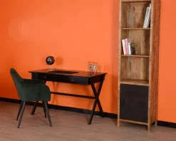 Outlet Bureau noir en bois et métal 120cm "Atelier" Bureau
