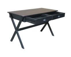 Outlet Bureau noir en bois et métal 120cm 