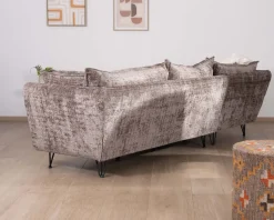Sale Canapé angle gauche ultra confort en tissu chenillé doux gris cendre 