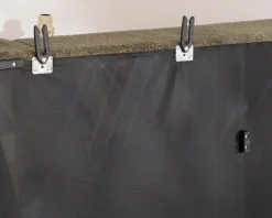 Discount Canapé avec méridienne en tissu bouclette vert