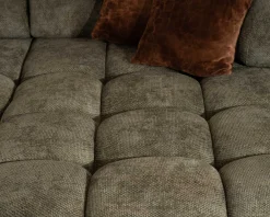 Clearance Canapé avec réglage électrique et méridienne "Syltan" tissu ultra doux vert foncé Canapé 3 Places|Canapé D'Angle