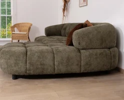 Clearance Canapé avec réglage électrique et méridienne "Syltan" tissu ultra doux vert foncé Canapé 3 Places|Canapé D'Angle