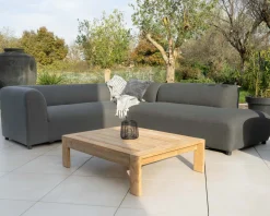 Clearance Canapé chauffant spécial extérieur en tissu anthracite "Aurora" retour à droite Canapé De Jardin