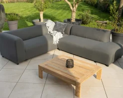 Clearance Canapé chauffant spécial extérieur en tissu anthracite 