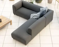 Clearance Canapé chauffant spécial extérieur en tissu anthracite 