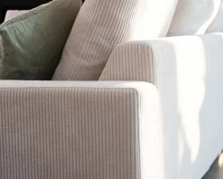 Online Canapé confort en velours côtelé beige avec méridienne design 