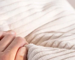 Online Canapé confort en velours côtelé beige avec méridienne design 