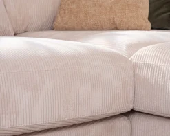 Online Canapé confort en velours côtelé beige avec méridienne design 