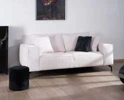 Sale Canapé confort 3 places en velours blanc 