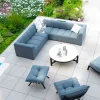 Sale Canapé d'angle en tissu turquoise haut de gamme "Terrasse" spécial extérieur Canapé De Jardin