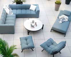 Sale Canapé d'angle en tissu turquoise haut de gamme 
