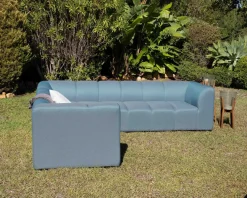Sale Canapé d'angle en tissu turquoise haut de gamme 