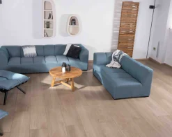 Sale Canapé d'angle en tissu turquoise haut de gamme 