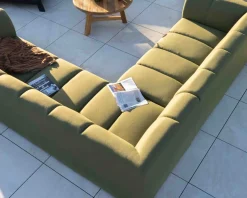 Clearance Canapé d'angle haut de gamme spéciale extérieur tissu vert