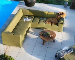 Clearance Canapé d'angle haut de gamme spéciale extérieur tissu vert