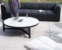 Online Canapé d'angle spécial extérieur tissu gris foncé haut de gamme 