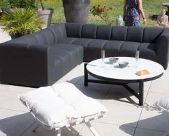 Online Canapé d'angle spécial extérieur tissu gris foncé haut de gamme 