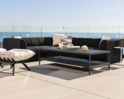 Online Canapé d'angle spécial extérieur tissu gris foncé haut de gamme 