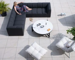 Online Canapé d'angle spécial extérieur tissu gris foncé haut de gamme 