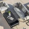 Hot Canapé de terrasse 3 places matelassé tissu Sunbrella gris clair "Paquetage" Canapé De Jardin