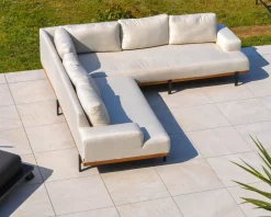 New Canapé d'extérieur haut de gamme tissu Sunbrella et teck 