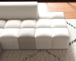 Hot Canapé en angle avec méridienne design lounge & chill "Casa Nova" bicolore beige et gris Canapé D'Angle|Canapé 3 Places