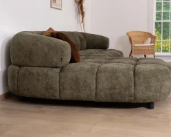 Online Canapé en tissu vert avec extension électrique et méridienne retour gauche