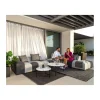 New Canapé extérieur avec angle gauche bi-teinte gris en tissu Sunbrella "Lazy Beach" Canapé De Jardin