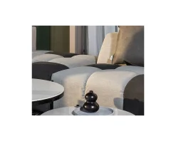 New Canapé extérieur avec angle gauche bi-teinte gris en tissu Sunbrella "Lazy Beach" Canapé De Jardin