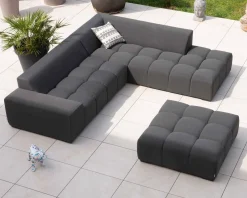 New Canapé extérieur design retour gauche gris foncé 