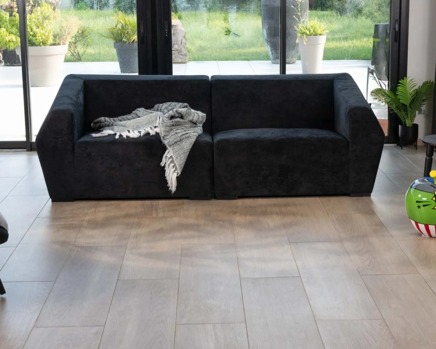New Canapé modulaire design en velours anthracite "Skult" 2/3 places Canapé 3 Places|Canapé Droit Fixe