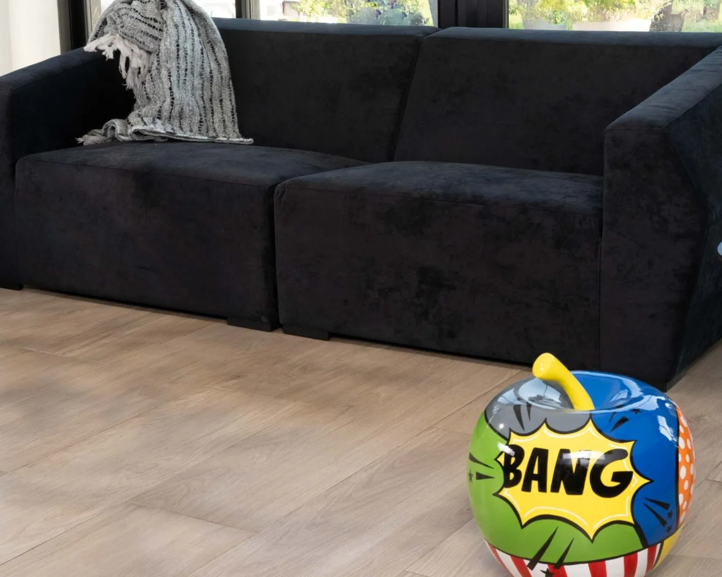 New Canapé modulaire design en velours anthracite "Skult" 2/3 places Canapé 3 Places|Canapé Droit Fixe