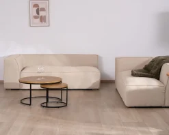 Canapé modulaire en angle en tissu bouclette beige "Alcazar" Canapé D'Angle|Canapé Modulable