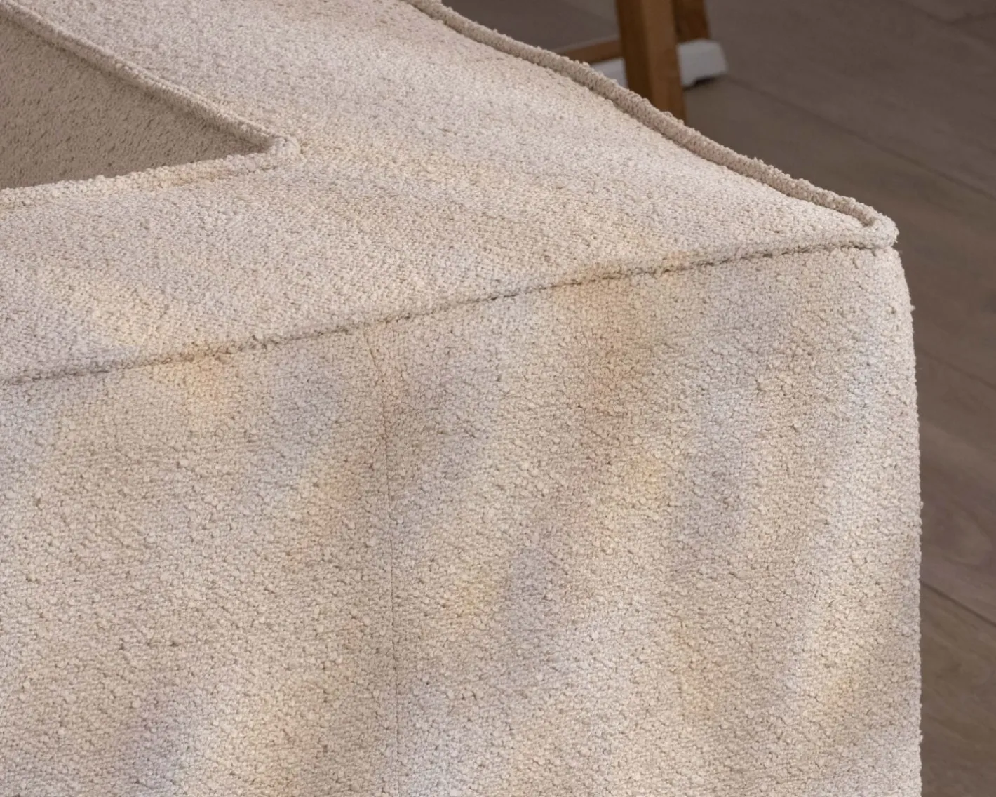 Canapé modulaire en angle en tissu bouclette beige "Alcazar" Canapé D'Angle|Canapé Modulable