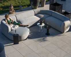 Online Canapé panoramique modulaire spécial extérieur en tissu gris clair "Kacang" Canapé De Jardin|Salon De Jardin