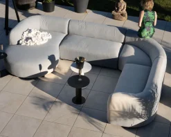 Online Canapé panoramique modulaire spécial extérieur en tissu gris clair 