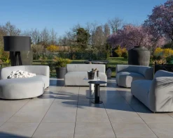 Online Canapé panoramique modulaire spécial extérieur en tissu gris clair 