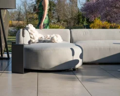 Online Canapé panoramique modulaire spécial extérieur en tissu gris clair 